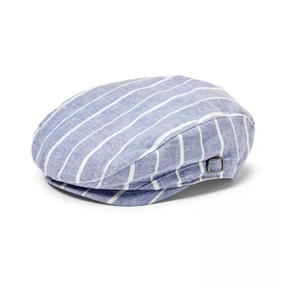 JANIE AND JACK Striped Cornflower Blue Newsboy Cap Hat Newsies - Sz 2T-3 - NWT - Picture 1 of 3
